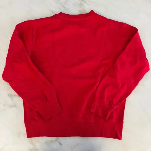 Womens Red Pugly Christmas Sweater Pug Dog Holiday Crewneck Sweatshirt Top Size M