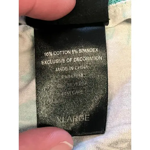 Baby Phat Loungewear Shirt Womens XL Blue Cat Print Lace Trim Cami Top