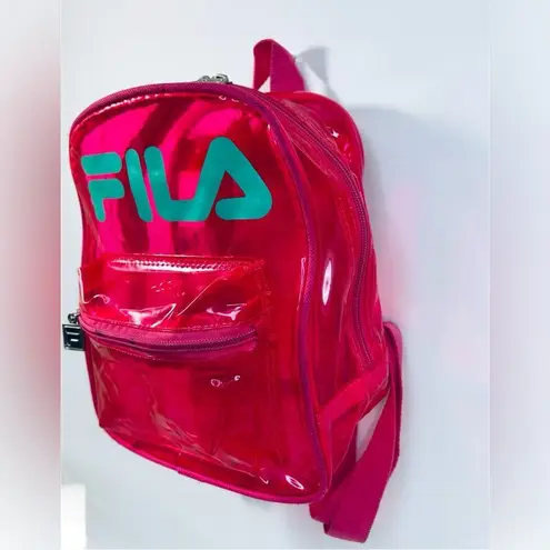 FILA  Neon Pink Clear Jelly Mini Backpack