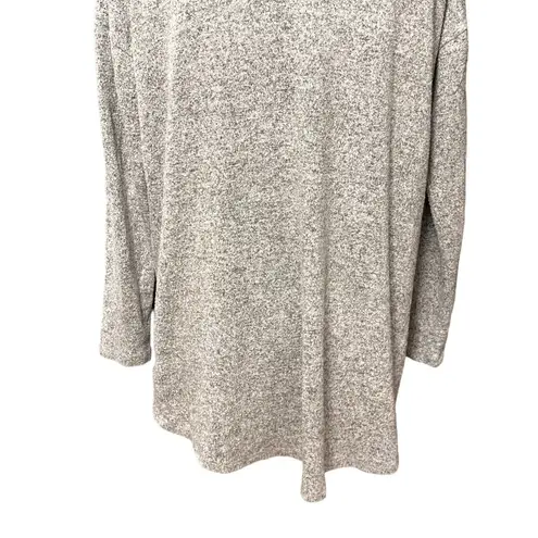 cupio Cowl Neck Sweater Long Sleeve Hi-Low Hem Marbled Pattern Gray Women's Med