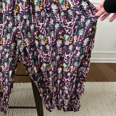 We Be Bop Purple Monkey Print Overalls Romper OSFM Size M