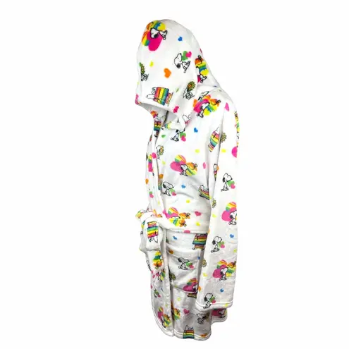 Peanuts Snoopy and Woodstock Rainbow Robe, White Size M