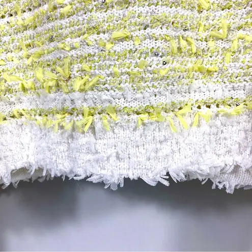 Balmain Yellow and White Tweed Cardigan 42 FR 10 US DF1KL106KG71