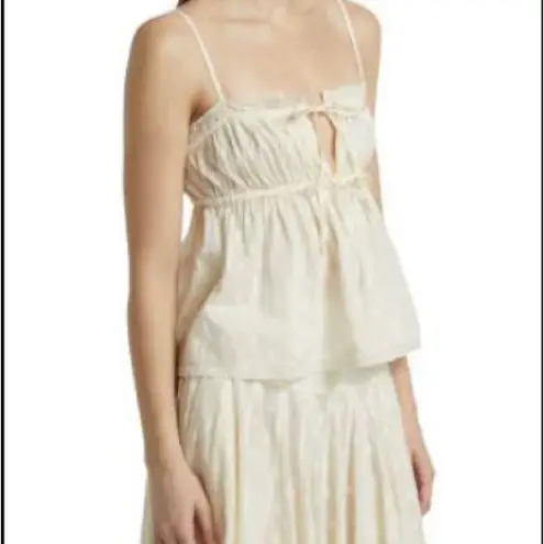 Ulla Johnson NWT Quinn Clipped Dot Cotton Lace Camisole Top in Pristine SZ 16