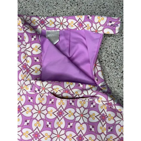 EP Pro Purple White Floral Geometric Golf Skort Size 6
