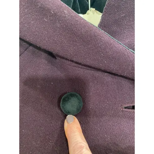 Herman Kay Women's Wool Blend Coat 8P Hooded Button Front Plum Purple Red