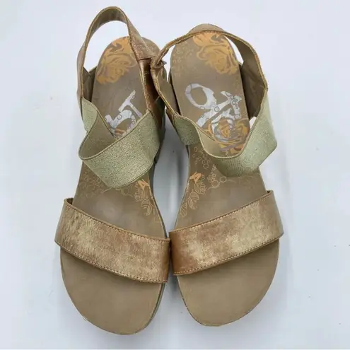 OTBT BUSHNELL IN NEW BRONZE 9 wedge Gold Platform Sandals