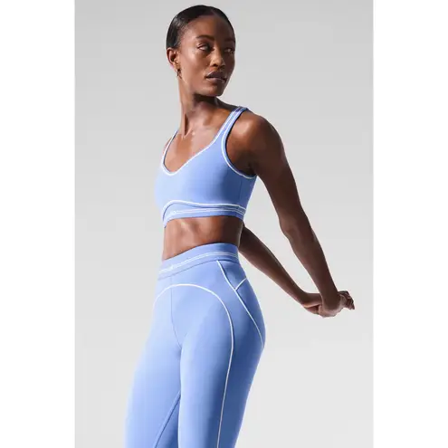 Alo Yoga Airbrush Heart Throb Bra Crystal Clear Blue/White M