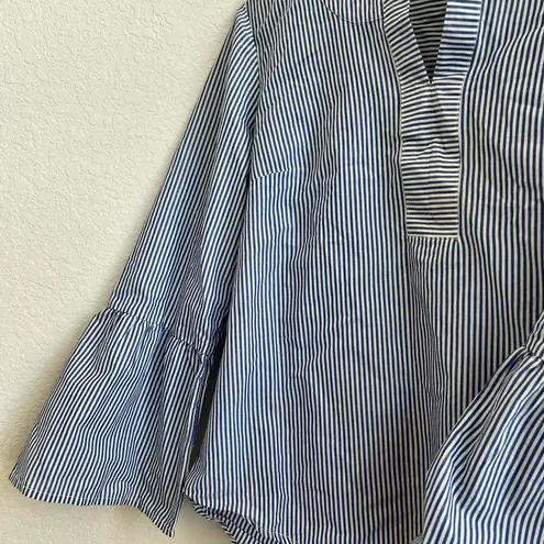 Westport Blue and White Striped Bell Sleeve Shirt