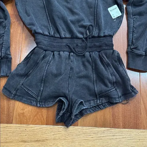 NWT Free People Movement Intercept Relaxed Fit Black Romper size XS
