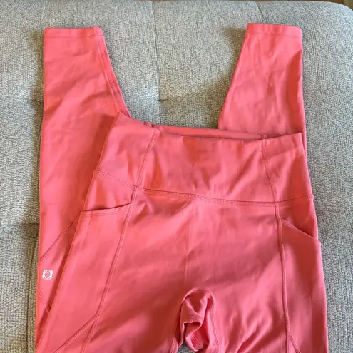 Bandier Le Ore GLOW Women's Lucca High Rise Pocket Leggings Size XS Orange