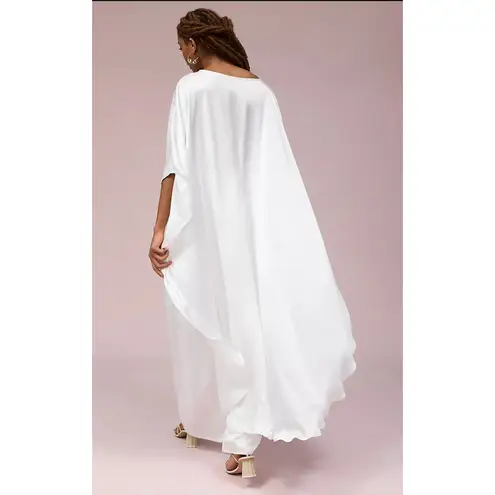 Anthropologie  Erika Peña Cape Dress White Maxi Gown