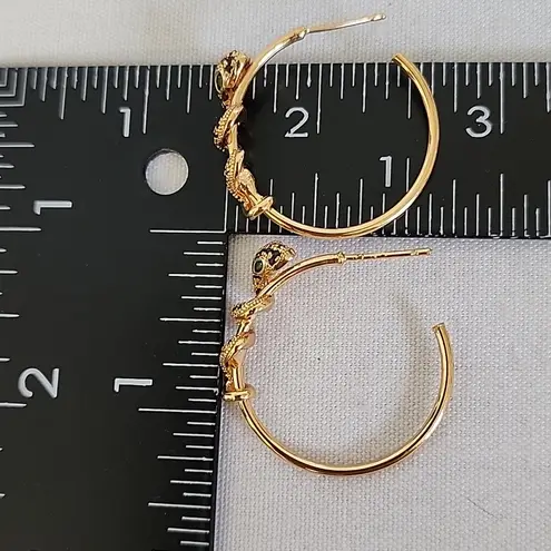 Gold Hoop with Wrap Around Snake Earrings