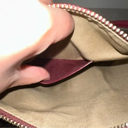 ALLSAINTS Evaline Tassle Crossbody bag In Winter Orchid Red include dust bag