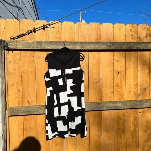 Donna Morgan Black white Dress vintage size 12 abstract retro spring summer