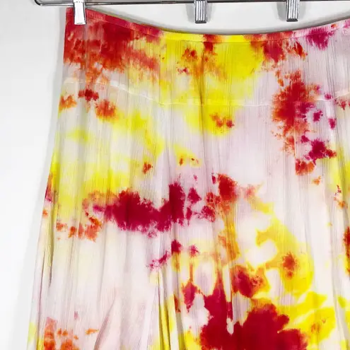 Ruby Rd Womens Plus Size 22W Skirt Tie Dye Ruby Jewel Midi Pink Yellow 1032 Pink