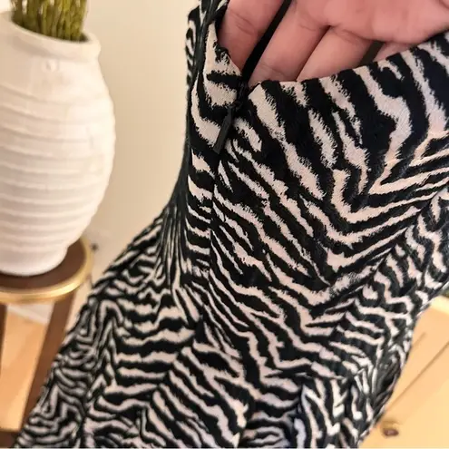 Carolina Herrera Wool Blend Zebra Print Cocktail Dress Size 8