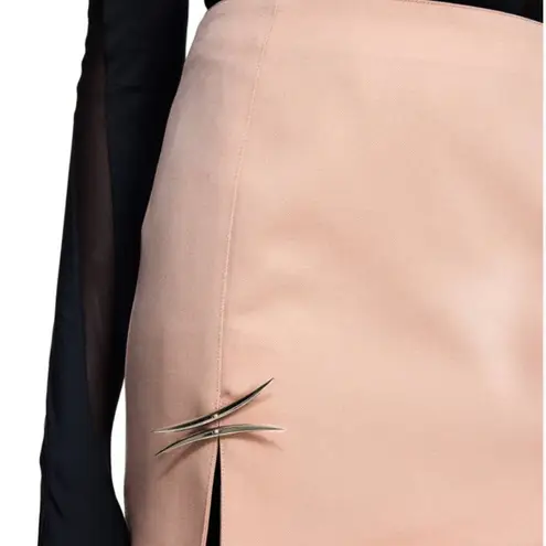 NWT H&M x MUGLER wool mini skirt antique pink Size 0