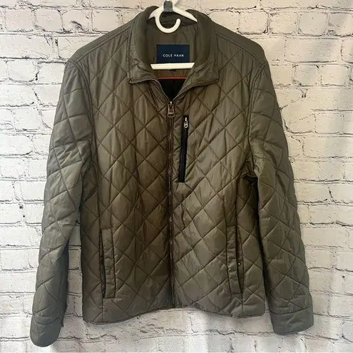 Cole Haan  Olive Green Quilted Winter Jacket Women’s Size Small