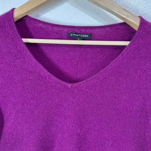 41 Hawthorn 100% Cashmere Sweater Womens Small Purple Long Sleeve Popover Preppy