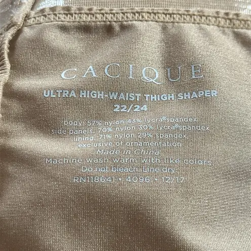 Cacique Ultra High Waist Thigh Shaper Tan Beige Size 22/24 Shapewear Smoothing - Image 8