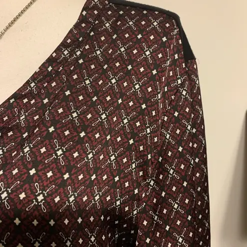 Verve Ami Verve Maroon Black Geometric Blouse