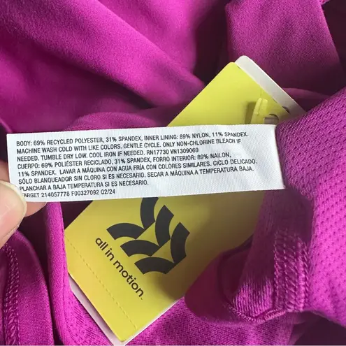 All In Motion New Women's Purple V-Neck Crop Top sports Bra color Magenta