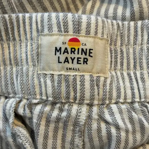 Marine layer Size S Elle Relaxed Crop Pants Ankle Cream Shadow Stripe Pockets