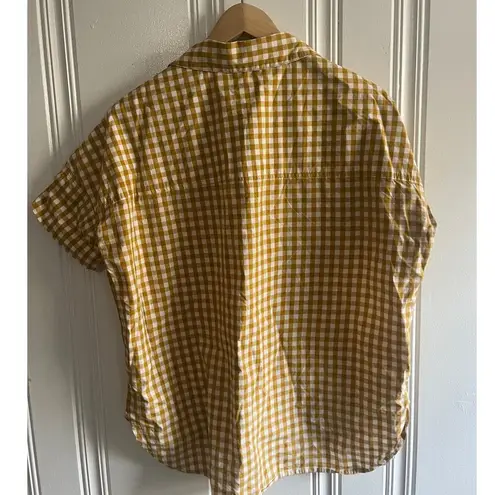 Tradlands golden gingham box top yellow size xs