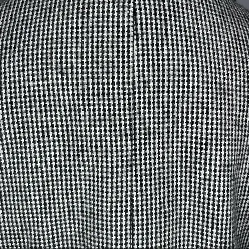 JOAN LESLIE Vintage Wool Mini Houndstooth Full Zip Blazer Jacket 10 Petite Black Size 10P