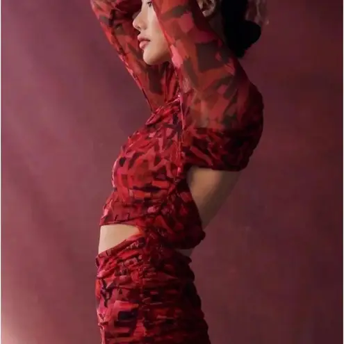 MISA Los Angeles NWT! Iselin Geo Print Mesh Bodycon Dress - Size Small