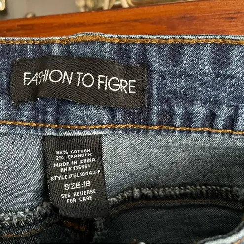 Fashion to figure distressed stretch plus size jeans women’s 18