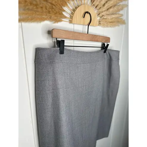 Tahari  Gray Straight Pencil Skirt Plus Size 16 Minimalist Office Work