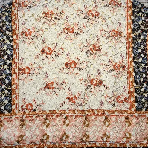 Love Fire Crochet Halter Top Boho Fairy Blouse Romantic Womens Size Small Hippie Blue