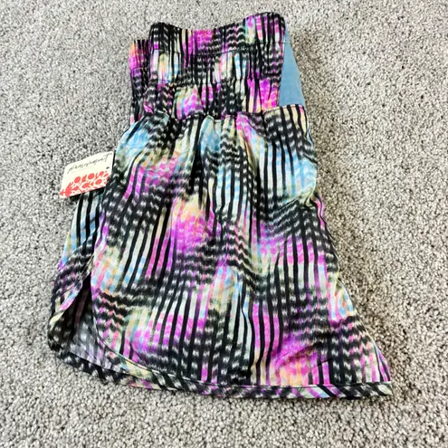 FP‎ Movement Free People Shorts S Black Pink Purple Abstract Print High Rise