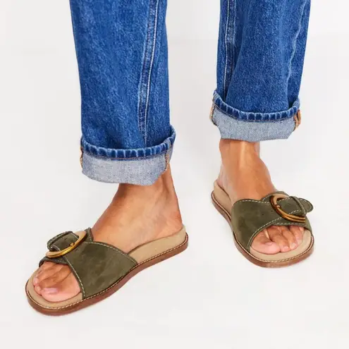 Boden Hardware Mule Footbed Sandal, Deep Olive, Sz 41 (9.5) NEW Green