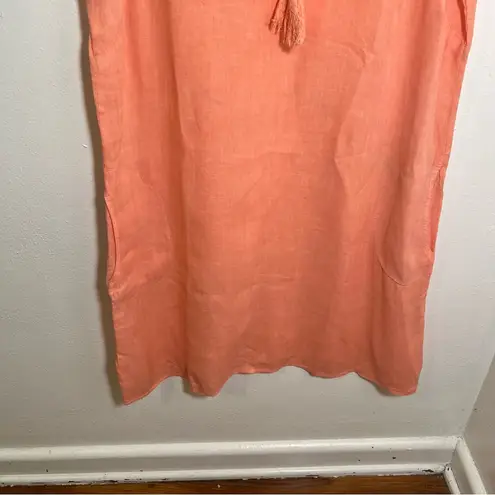 Valentina Naldi Shirt Dress Peach Linen L Orange Size L