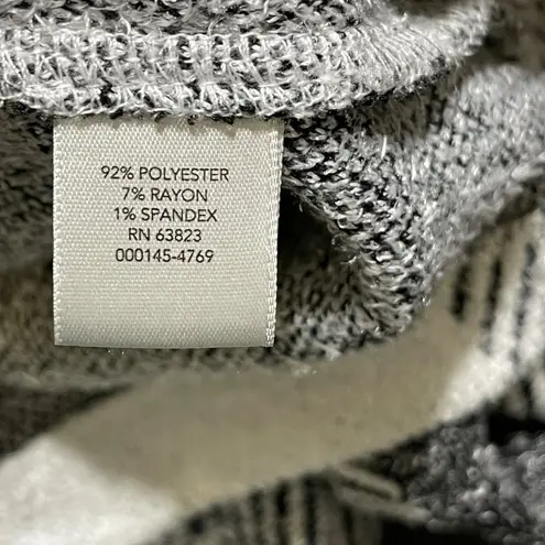 Christopher & Banks Fleece Jacket Black White Buffalo Plaid Size L Large