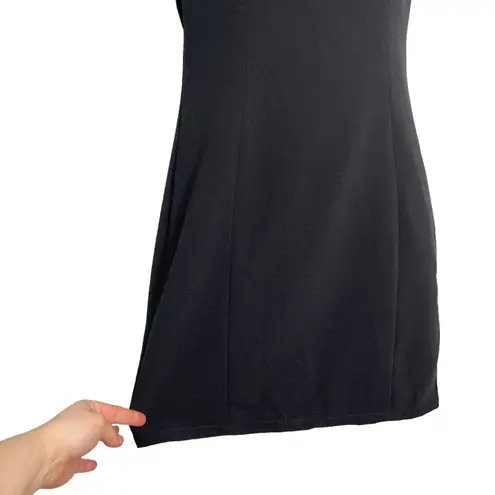 Codi Black Bow Back Sleeveless Exposed Zipper Sheath Dress