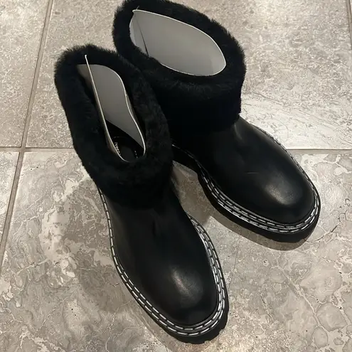 Proenza Schouler CA/SH Shearling Booties in Black, Size 38 NEW in Box + DustBag
