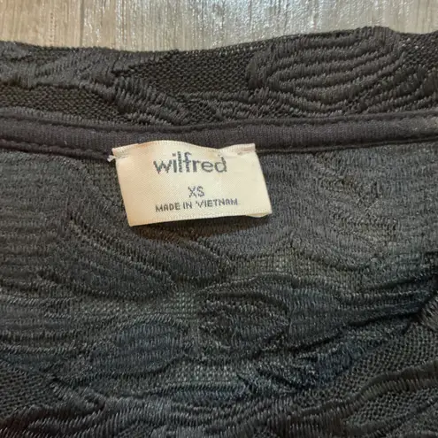 Wilfred Free Black Floral Textured Crop Top Short Sleeve XS