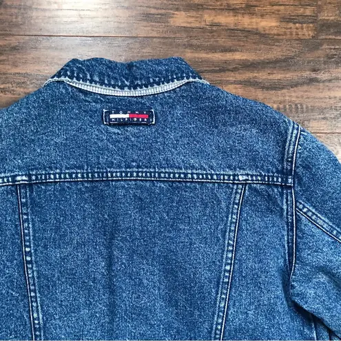 Tommy Hilfiger  • vintage denim jacket zip front trucker logo blue jean 90s y2k