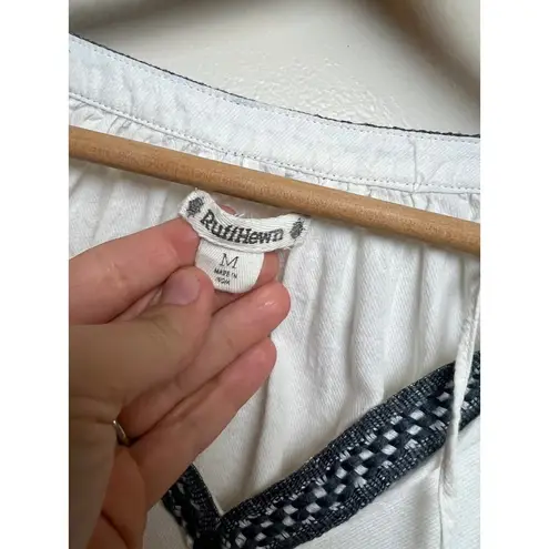 Ruff Hewn Cream Ebroidered Boho Poet Shirt Sz. M