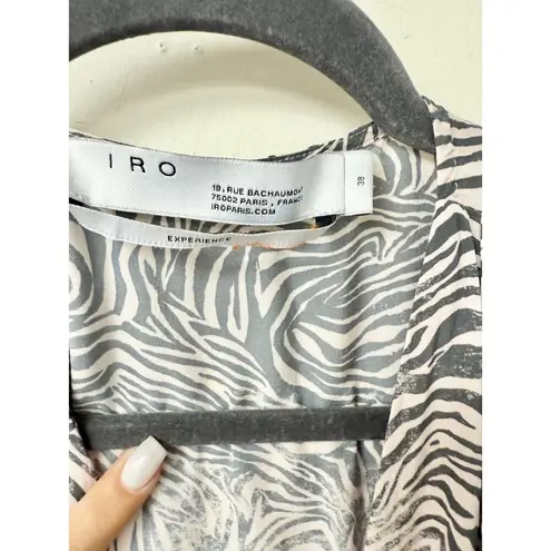 IRO Paris Maitri Zebra Print Long Sleeve Wrap Mini Dress Pastel Pink/Black 38/6 Gray