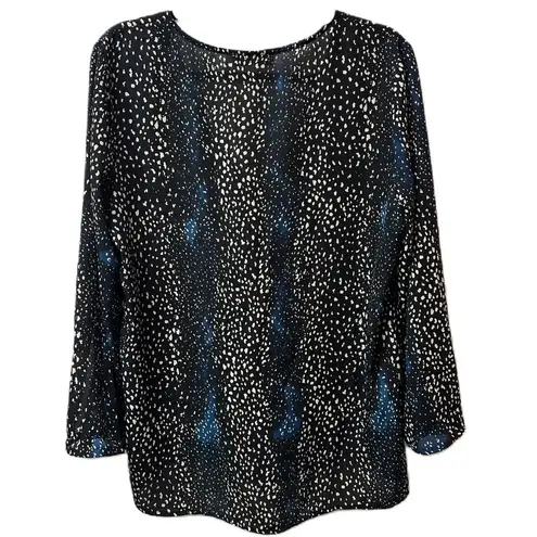 Buddy Love Dot Pattern Blouse Size Large Black
