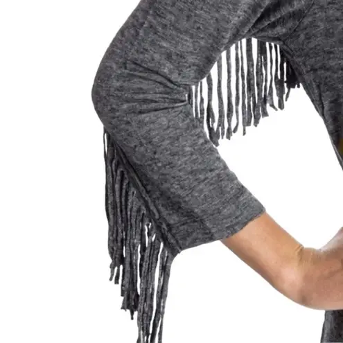 Zadig & Voltaire Winter Fringes Wool/Angora Blend Mini Dress in Grey