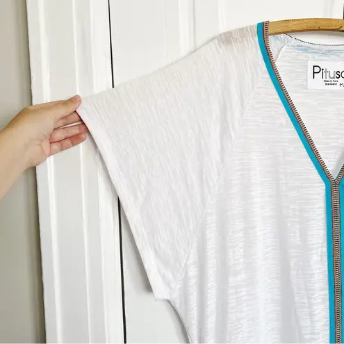 pitusa • Inca Abaya maxi dress White kaftan cover up caftan embroidered Size L