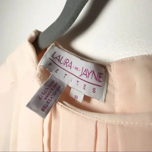 Vintage 80s Cottagecore Pink Blouse Feminine Size 10P Secretary 1980s Style Top