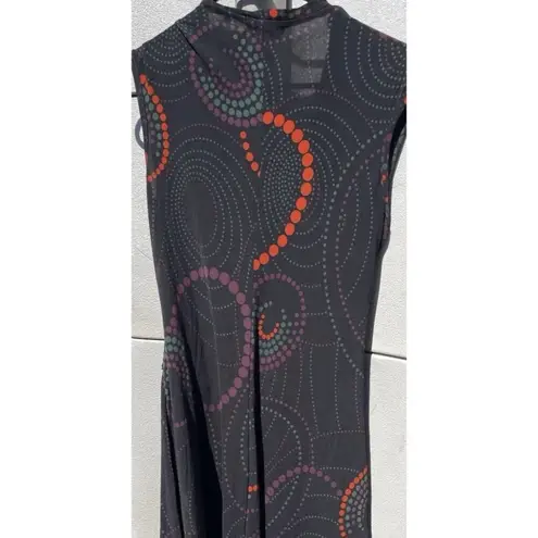 Vintage J.T.B Women’s Black Red Dotted Long Dress Sz Small Waist Belt Y2K