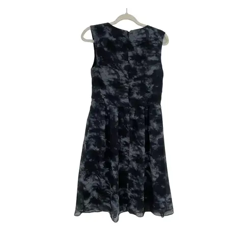 Coldwater Creek Women Grey V-Neck Pleated Classic A-Line Knee Length Dress 6